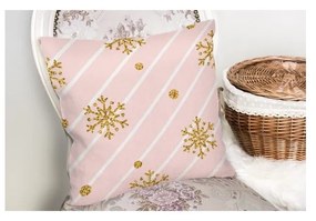 Świąteczna poszewka na poduszkę Minimalist Cushion Covers Gold Snowflakes, 42x42 cm