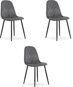 KRZESŁO Valora DAPI Ciemnoszary Aksamit Nowoczesny Design x3