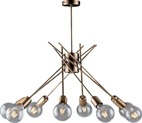 Lampa sufitowa z żelaza szczotkowanego w kolorze brązu, 8 świateł, H.62 Ø64 BL186-PL8-BRZ