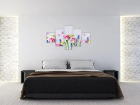 Obraz wiosennych kwiatów (125x70 cm)