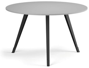 Stolik kawowy PRIMO ZEN, średnica 120 cm, czarna podstawa, szary
