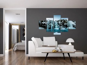 Obraz zamarzniętych wodospadów (125x70 cm)