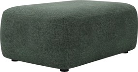 Pufa z teksturowanej tkaniny w kolorze ciemnozielonym DAVISO