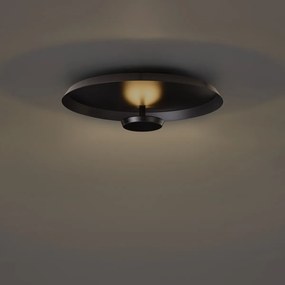 Nowoczesna lampa sufitowa matowa czarna z LED z 3-stopniową regulacją ściemniania - Sombra