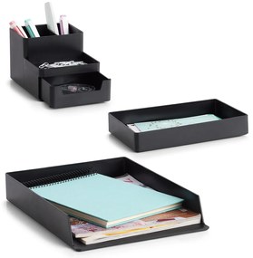 Organizer na biurko z plastiku, 11,2 x 15,5 x 9,5 cm