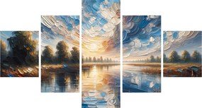 Obraz - Obraz słońca nad wodą (125x70 cm)