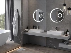 Mexen Ella lustro łazienkowe podświetlane z lusterkiem kosmetycznym, okragłe 60 cm, LED 6000K, antypara - 9811-060-060-611-00