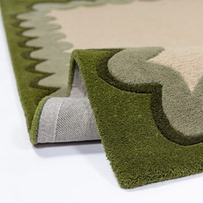 Zielony/w naturalnym kolorze wełniany dywan tkany ręcznie 200x290 cm Wiggle Wool – Flair Rugs