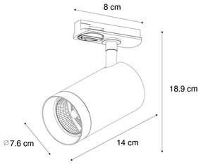 Nowoczesny reflektor biały do systemu szynowego jednofazowego 70mm - Iconic Jeana Luxe Nowoczesny Oswietlenie wewnetrzne
