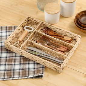 HOMCOM Zestaw 2 Koszy do Przechowywania z Przegródkami, do Organizacji Przedmiotów, do Salonu, Kuchni, Sypialni