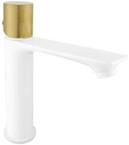 Mexen Royo One bateria umywalkowa, biała/złota - 72201-25
