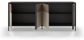 Antracytowo-jasnobrązowa niska komoda 206x86 cm Amalia – Marckeric