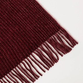 Koc szenilowy CHENILLE burgundowy 130x170cm HOMLA