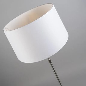 Lampa podłogowa regulowana stal klosz biały 45cm - Parte Nowoczesny Oswietlenie wewnetrzne