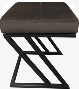 Pufa ZETA tkanina Welur loft ławka podnóżek metal : Kolor Stelaża - Czarny , Kolor tkaniny - VELVET - MG05, Typ tkaniny - Velvet