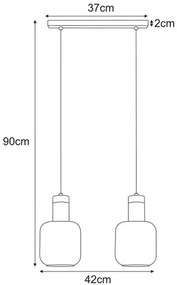 Lampa wisząca z podwójnym kloszem grafitowa E4-H88