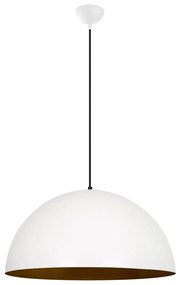 Biała lampa wisząca z metalowym kloszem ø 60 cm Sivani – Opviq lights