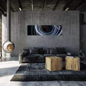 Obraz niebieskich linii (170x50 cm)