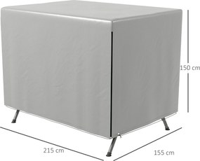 Outsunny Osłona na Meble Ogrodowe, Pokrowiec Ochronny dla Mebli Zewnętrznych, 215 cm x 155 cm x 150 cm, Szary