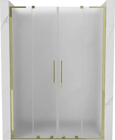 Mexen Velar L Duo drzwi prysznicowe rozsuwane 140 cm, szron, złote - 871-140-003-32-50
