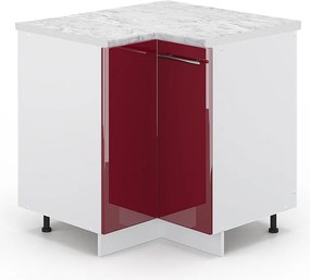 Szafka narożna bordowa czerwień wysoki połysk 80.5x60x82 fame-line
