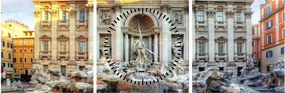 Obraz - Fontanna di Trevi (z zegarem) (90x30 cm)