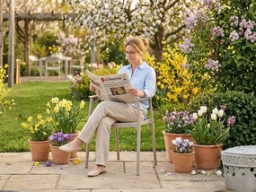 Krzesło Ogrodowe na Taras Balkonowe Wygodny Fotel VITA beżowy