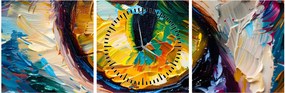 Obraz - Malowanie kocim okiem (z zegarem) (90x30 cm)