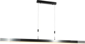 Regulowana lampa wisząca czarna z wbudowanym ściemnianym oświetleniem LED - Lamba