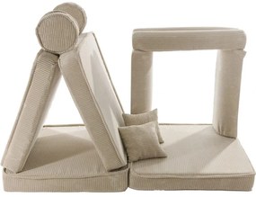 Aesthetic sztruksowa sofa dziecięca, ecru - meowbaby®