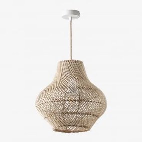 Lampa Sufitowa Wisząca Na Zewnątrz Magali Naturalny - Biała & Ø40 Cm - ↑35 Cm Magali - Sklum