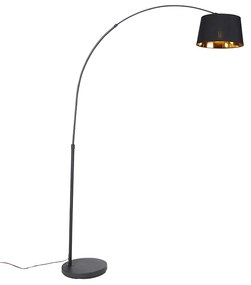 Luk Nowoczesna lampa łukowa czarna ze złotem - Arc Basic Nowoczesny Oswietlenie wewnetrzne