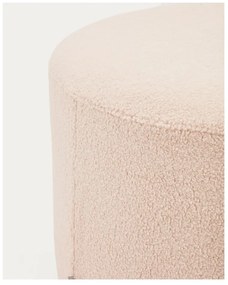 Jasnoróżowy puf z materiału bouclé Kaeli – Kave Home