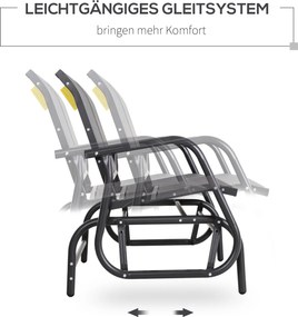 Outsunny ławka bujana huśtawka ogrodowa ławka ogrodowa krzesło bujane ławka parkowa czarna