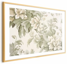 Plakat Vintage kwiaty 60x40 cm z ramą złotą z marginesem ARTGEIST B