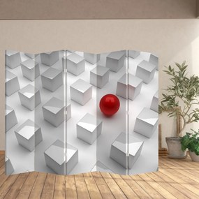 Parawan - Abstrakcja - kostka z kulą (210x170 cm)