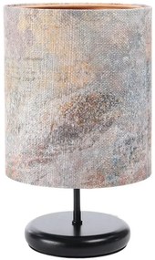 Czarna nowoczesna lampa stołowa z nadrukiem W1-T13