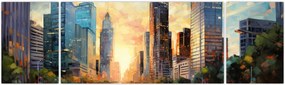 Obraz - Malowanie miasta (170x50 cm)