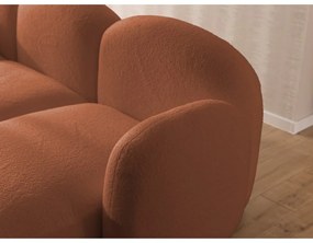 Narożnik z materiału bouclé (w kształcie litery U) w kolorze terakoty Orbit – Ropez