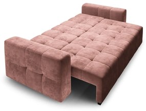 Różowa aksamitna rozkładana sofa Milo Casa Luca