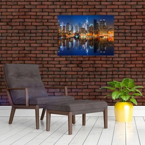 Obraz na szkle - Manhattan w nocy (70x50 cm)