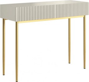 Toaletka Nicole 100 cm z szufladami - kaszmir / złote nóżki