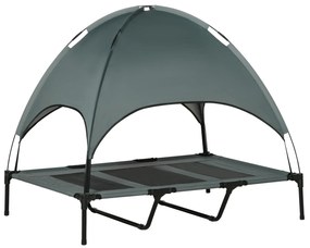 PawHut Leżanka dla Psów z Baldachimem Wysokie Łóżko dla Zwierząt z Oddychającą Taftą Idealne do Odpoczynku | Aosom PL