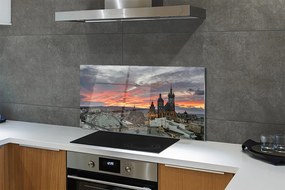 Panel Szklany Kraków Zachód słońca panorama