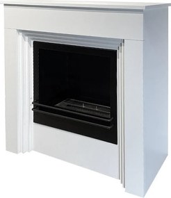 Biokominek stojący BELLINI z białego drewna, wyprodukowany we Włoszech, dł. 96 x gł. 35 x wys. 96 cm