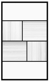 Ścianka prysznicowa do kabiny walk-in teksturowana z sitodrukiem - Czarny mat - 120 x 200 cm - SLOMENA