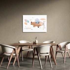 Obraz na szkle - Akwarela słoń w samolocie (70x50 cm)