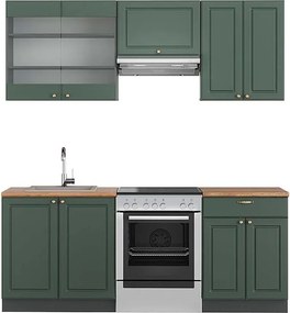 Aneks kuchenny zielono-złoty country house/antracytowy 200x60x81.6 fame-line