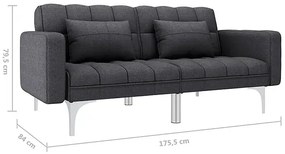 Rozkładana dwuosobowa ciemnoszara sofa - Distira 2D