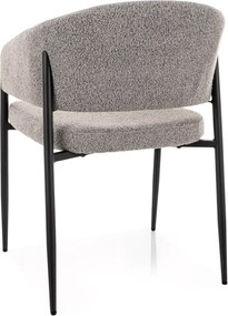 Krzesło do jadalni AKITA z czarnymi nogami, szare